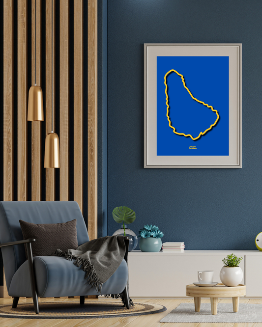 Barbados Island Silouette Poster Print