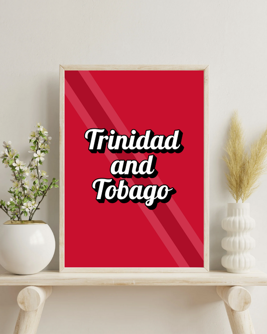 Trinidad & Tobago Pop Text Poster Print