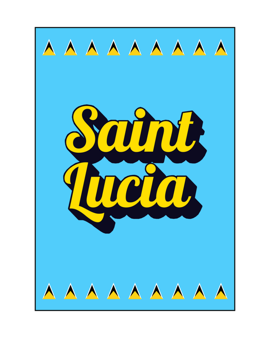 Saint Lucia Pop Text Poster Print