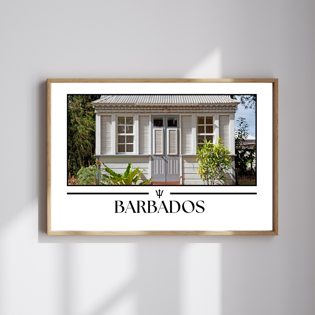 Barbados White Chattel House Poster Print