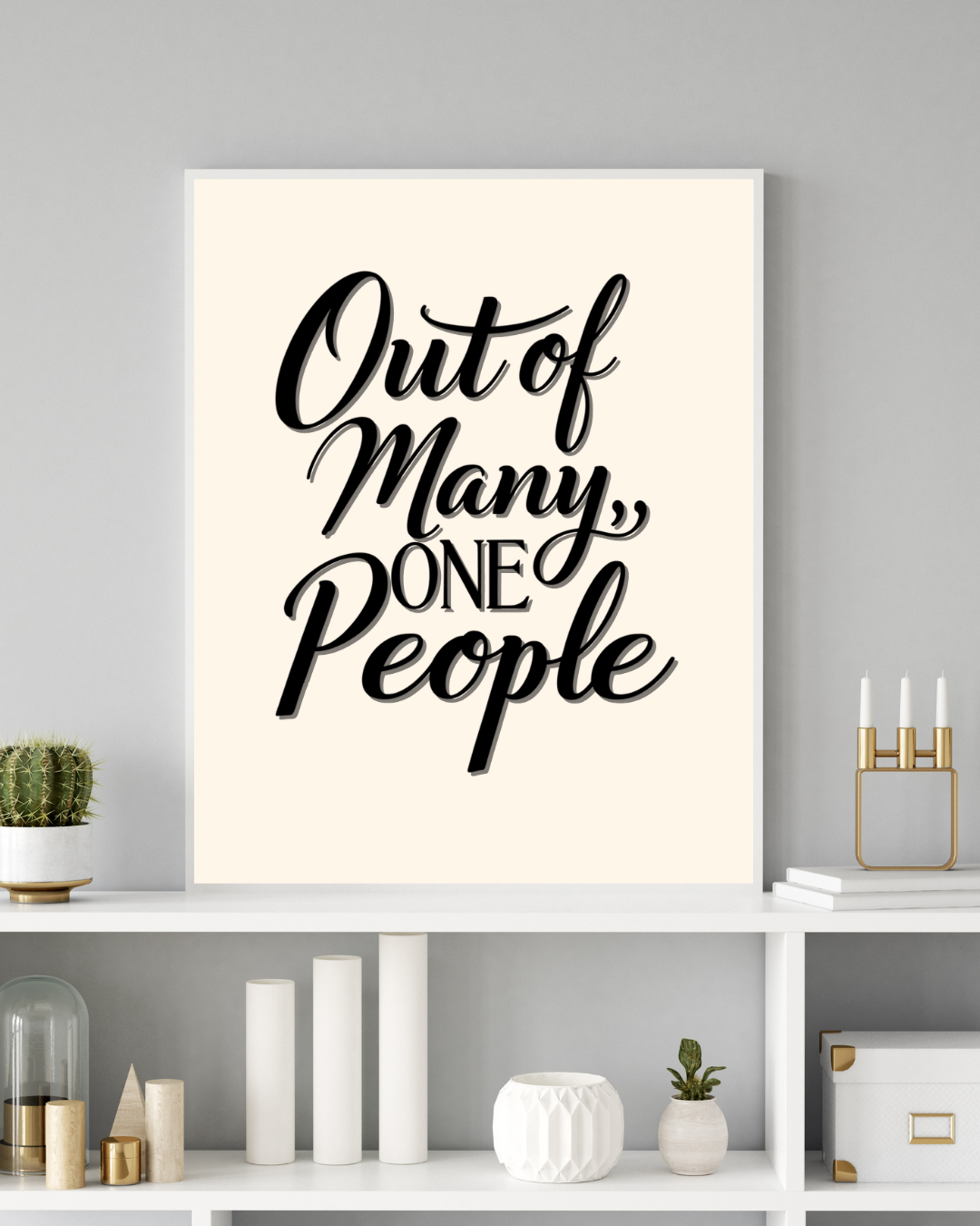 Out Of Many Scripted Poster Print