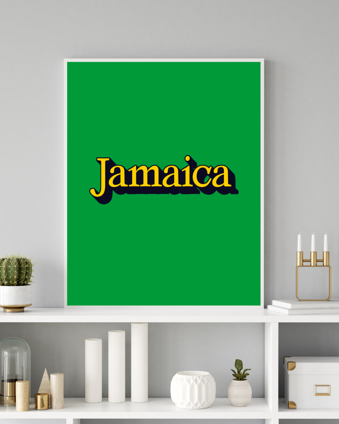 Jamaica Pop Text Poster in Green