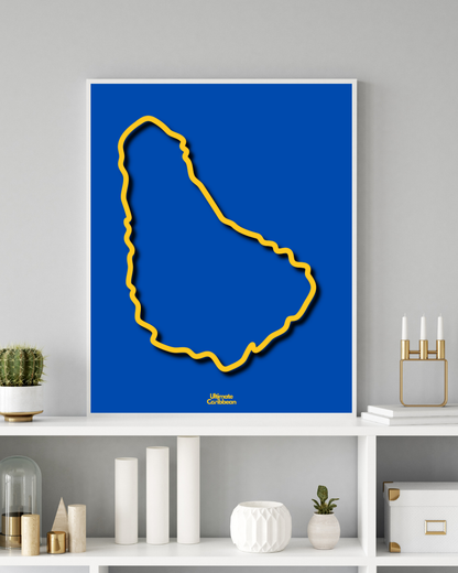 Barbados Island Silouette Poster Print
