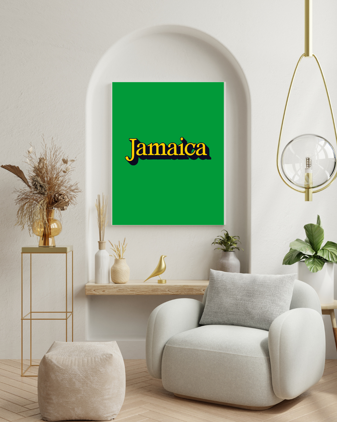 Jamaica Pop Text Poster in Green