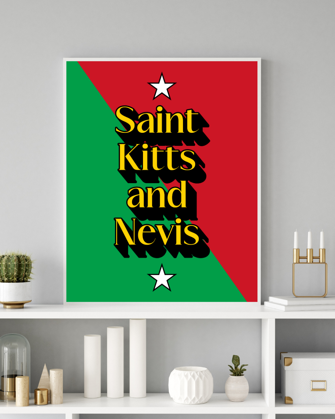 Saint Kitts & Nevis Word Art Poster Print