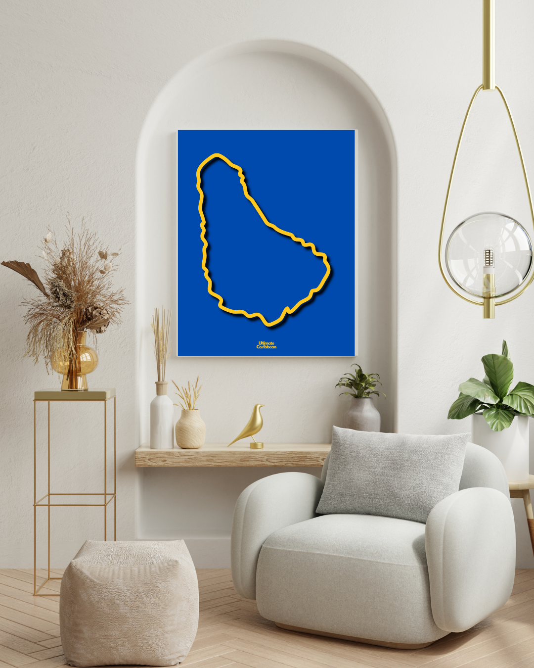 Barbados Island Silouette Poster Print