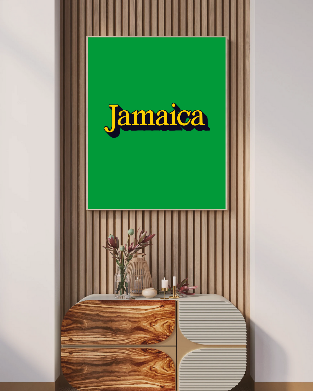 Jamaica Pop Text Poster in Green