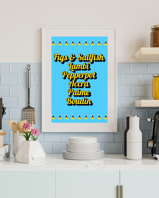 Foods of Saint Lucia Poster Print