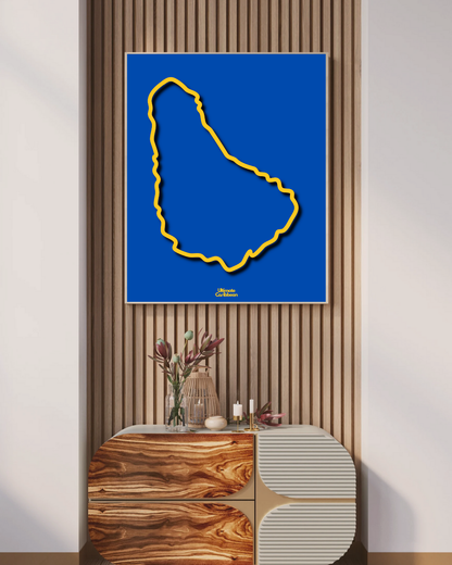 Barbados Island Silouette Poster Print