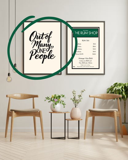 Out Of Many Scripted Poster Print