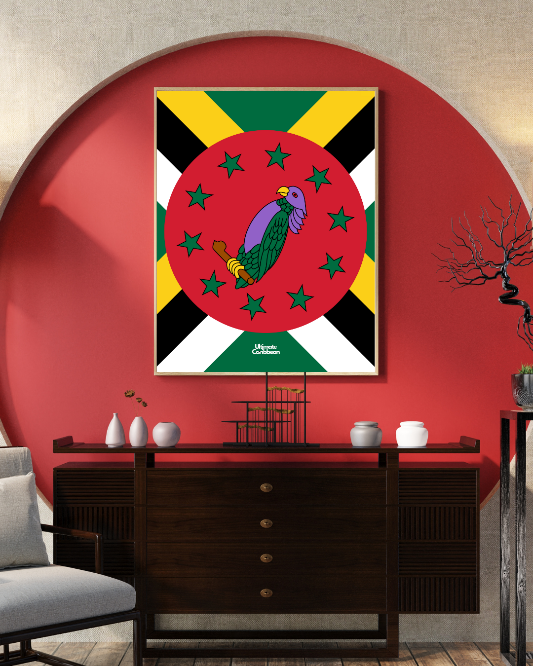 Dominica Flag Stylised Poster Print