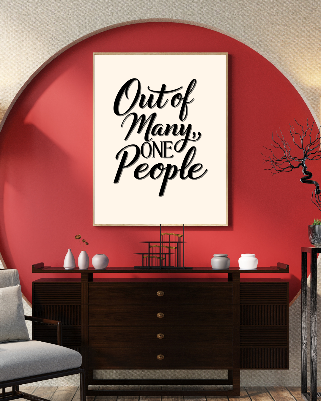 Out Of Many Scripted Poster Print