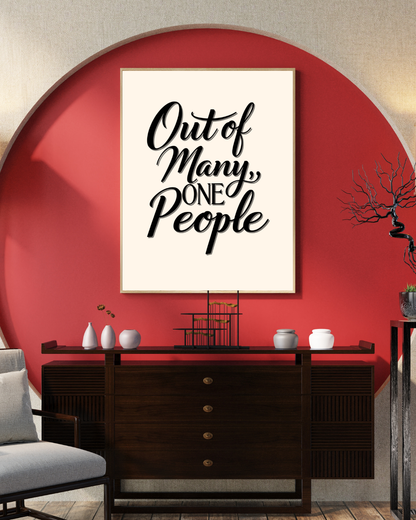 Out Of Many Scripted Poster Print