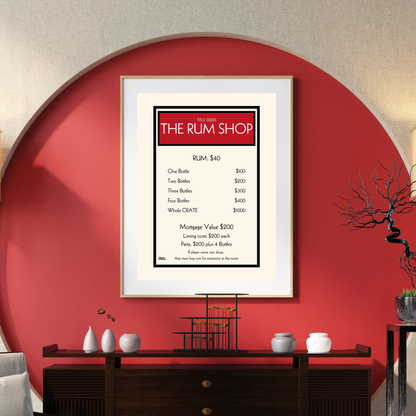 The Rum Shop Deeds Poster (Red)