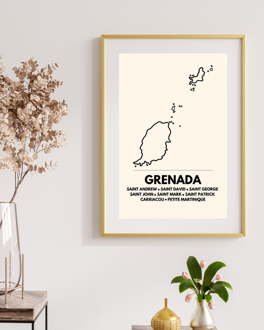 Island & Parishes of Grenada Poster Print