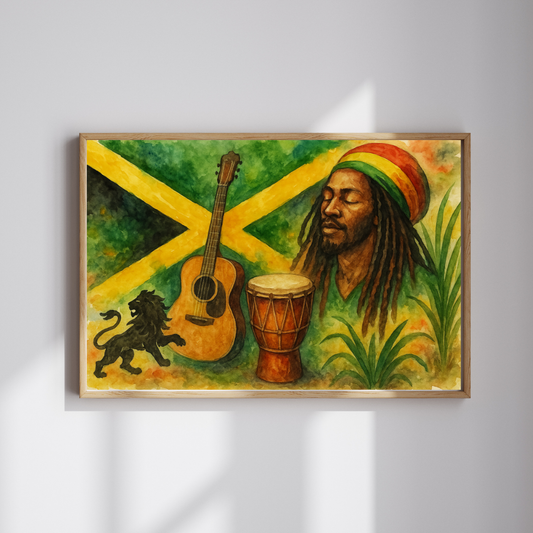 Culture of Jamaica Watercolour Poster Print