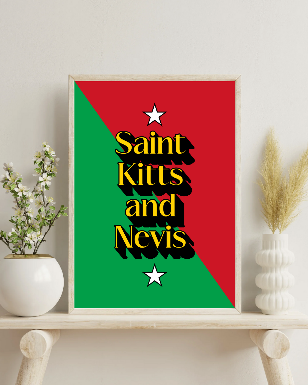 Saint Kitts & Nevis Word Art Poster Print