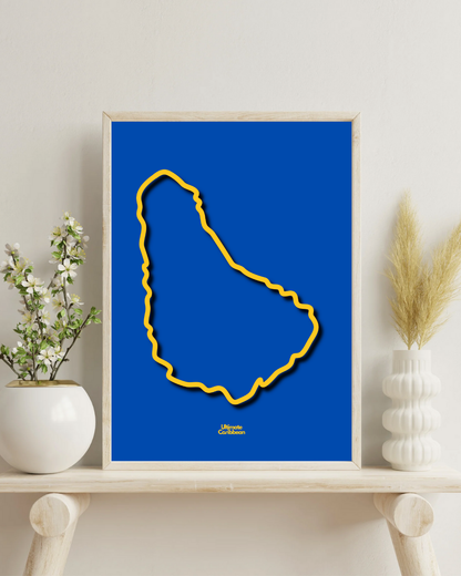 Barbados Island Silouette Poster Print