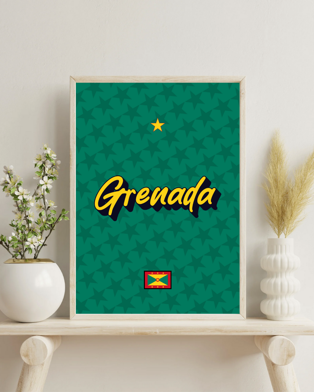 Grenada Pop Text Poster Print