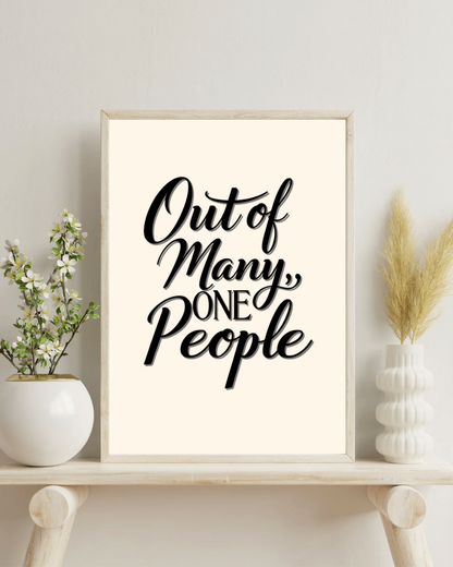 Out Of Many Scripted Poster Print