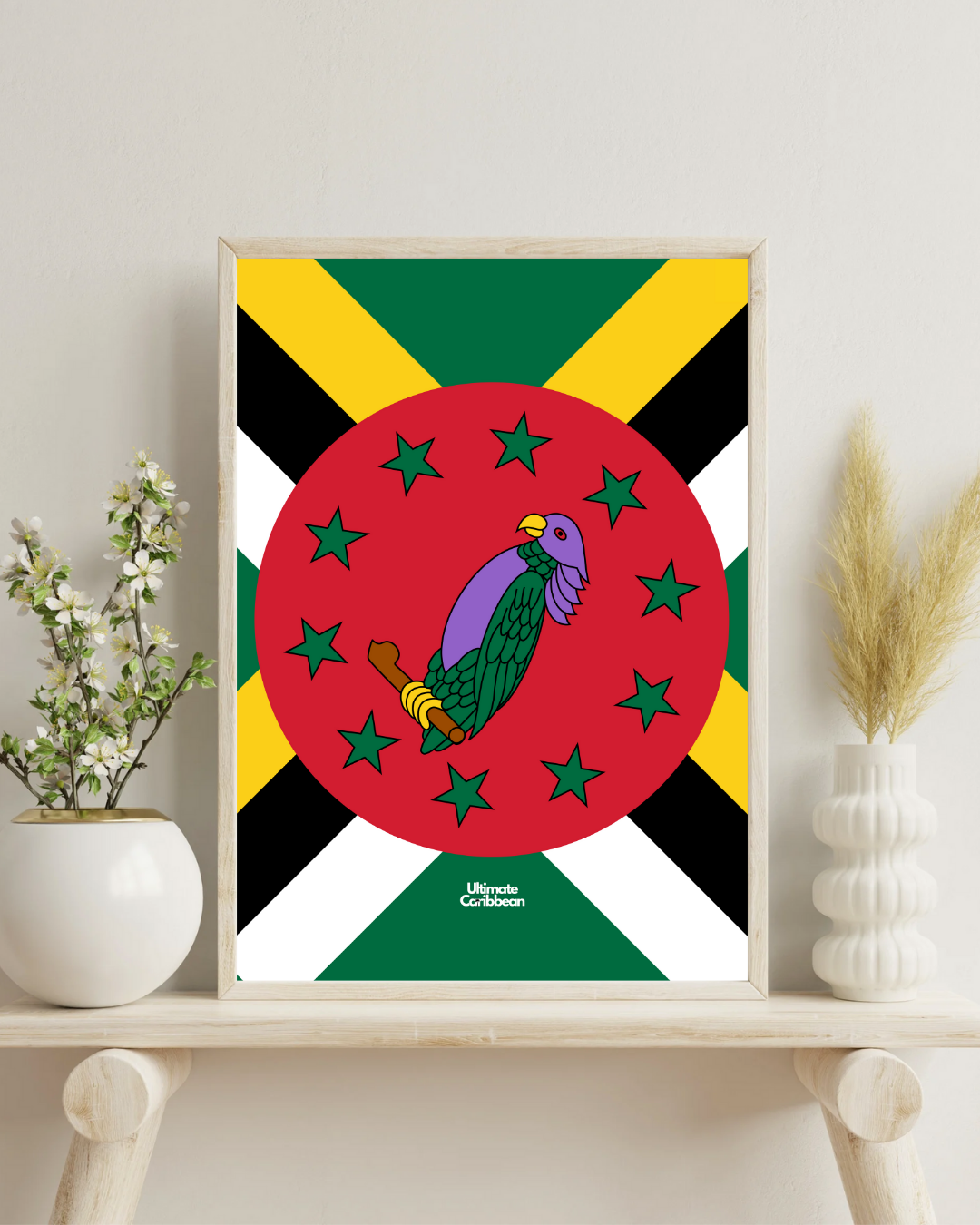 Dominica Flag Stylised Poster Print