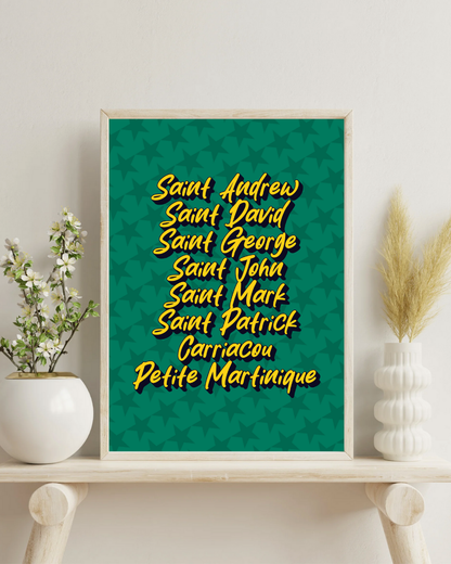 Parishes of Grenada Poster Print
