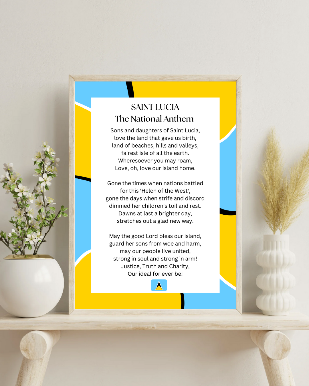 Saint Lucia National Anthem Poster Print