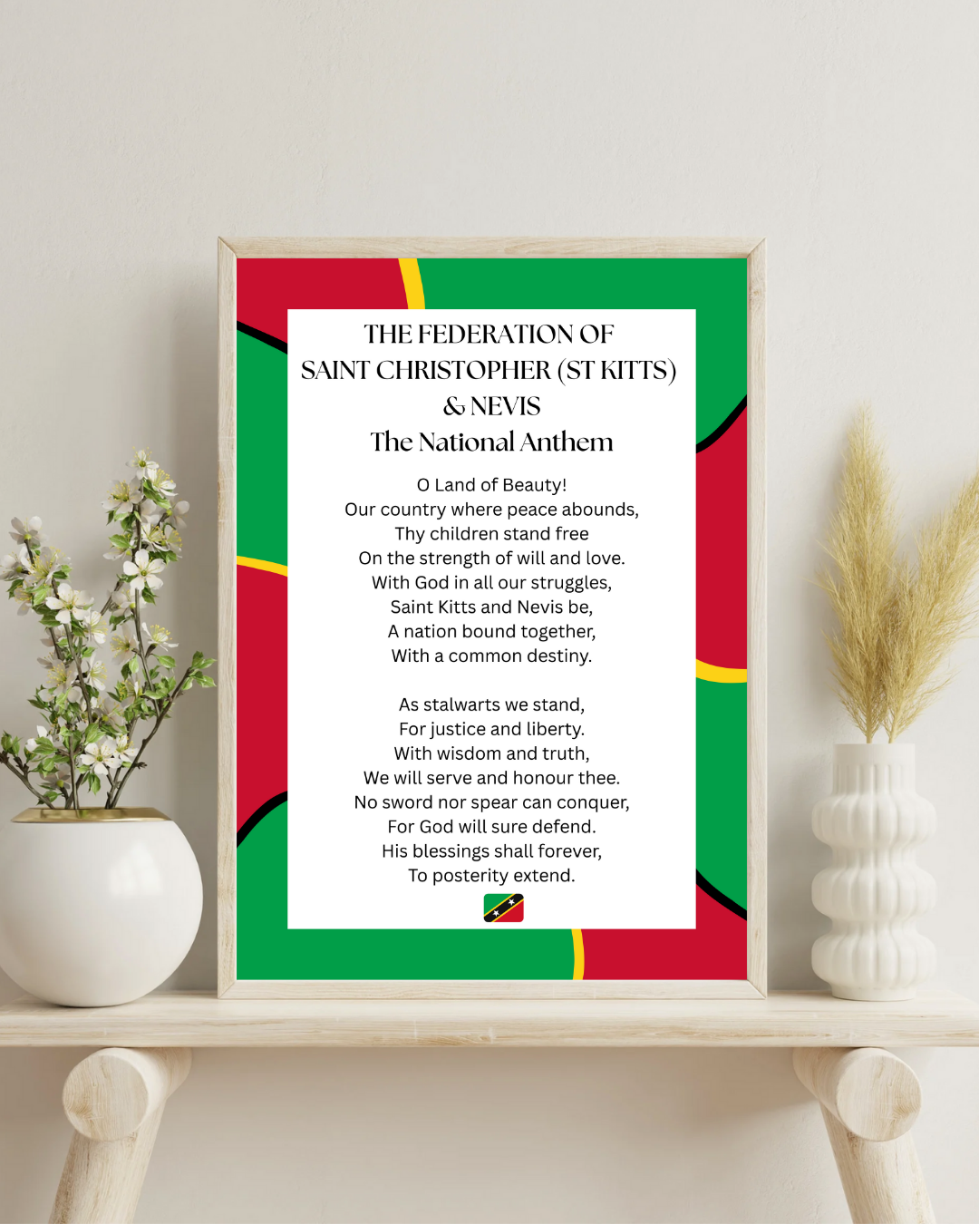 Saint Kitts & Nevis National Anthem Poster Print