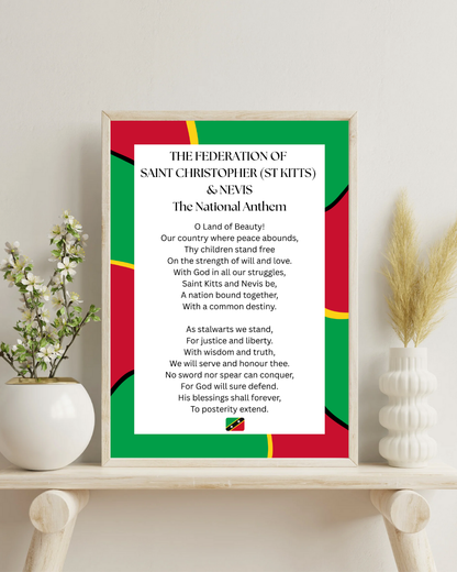 Saint Kitts & Nevis National Anthem Poster Print