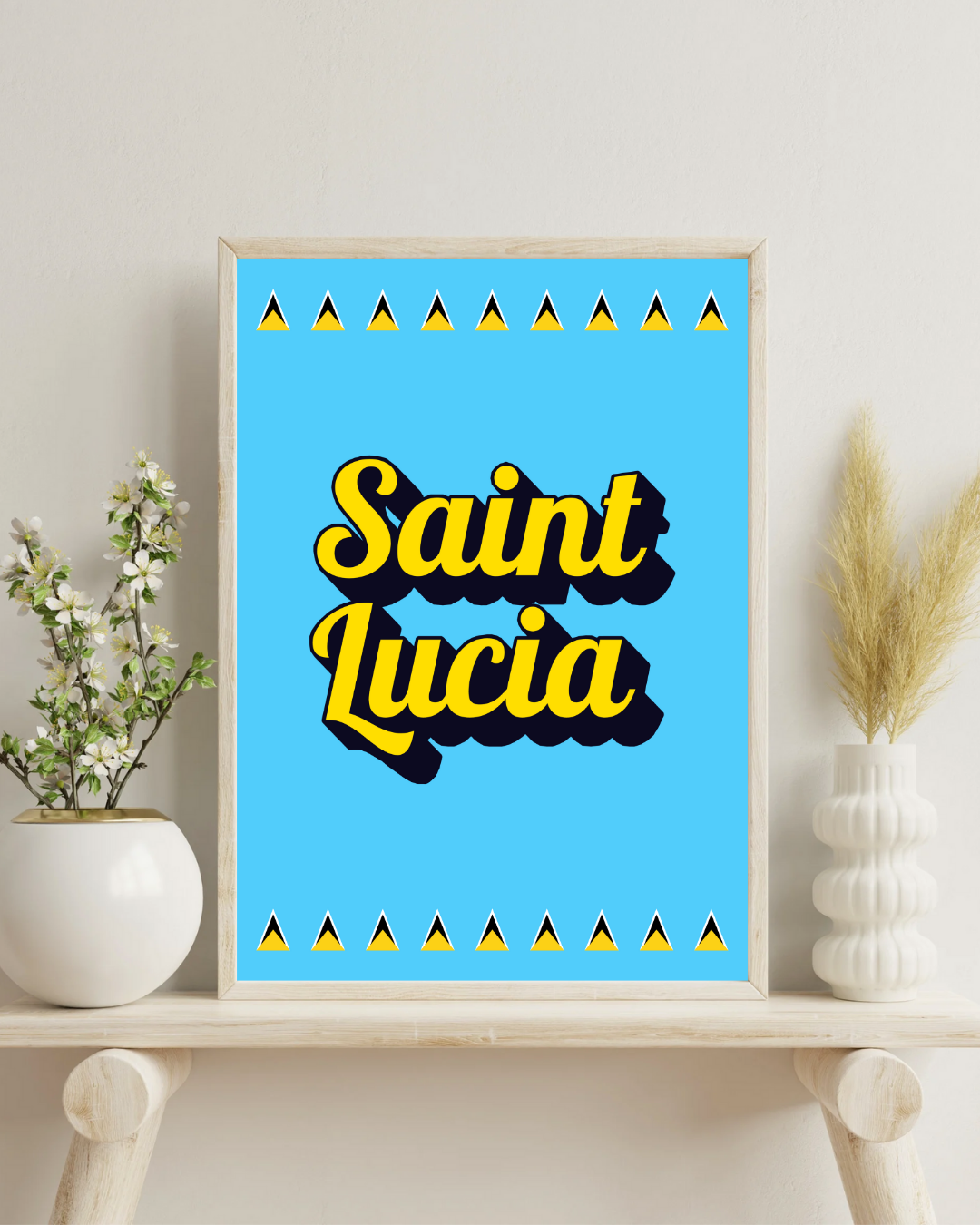 Saint Lucia Pop Text Poster Print
