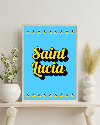 Saint Lucia Pop Text Poster Print