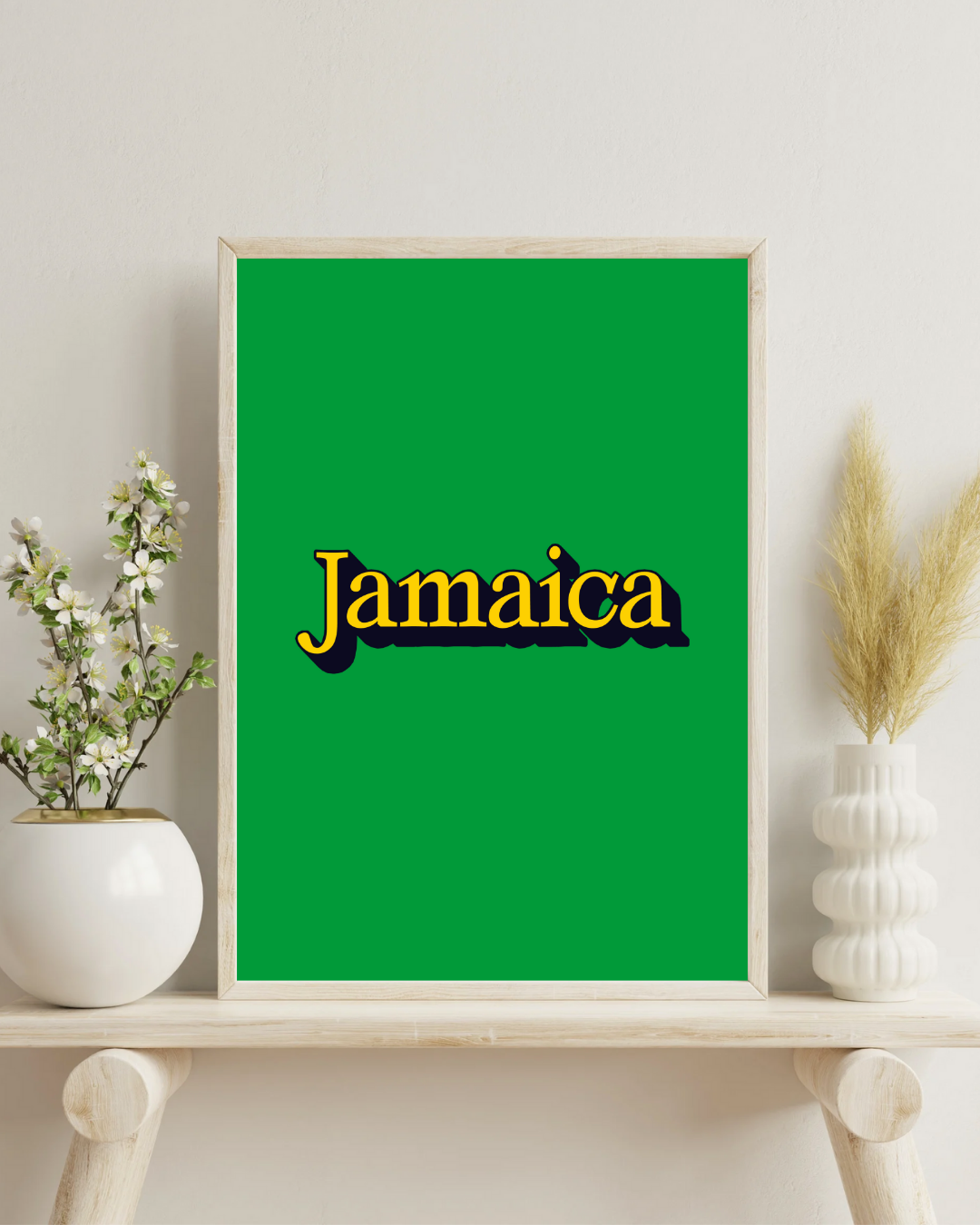 Jamaica Pop Text Poster in Green