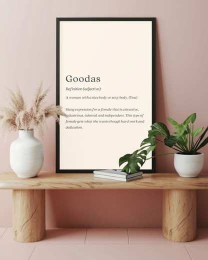 “Goodas” Definition Poster Print
