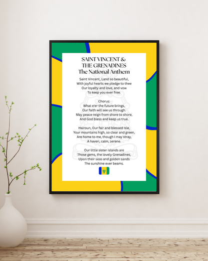 Saint Vincent & The Grenadines National Anthem Poster Print