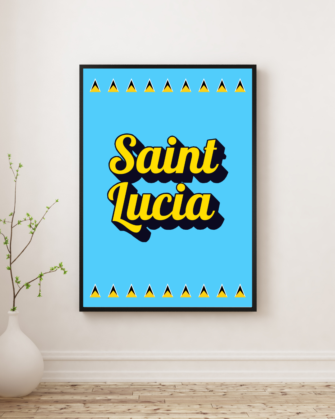Saint Lucia Pop Text Poster Print