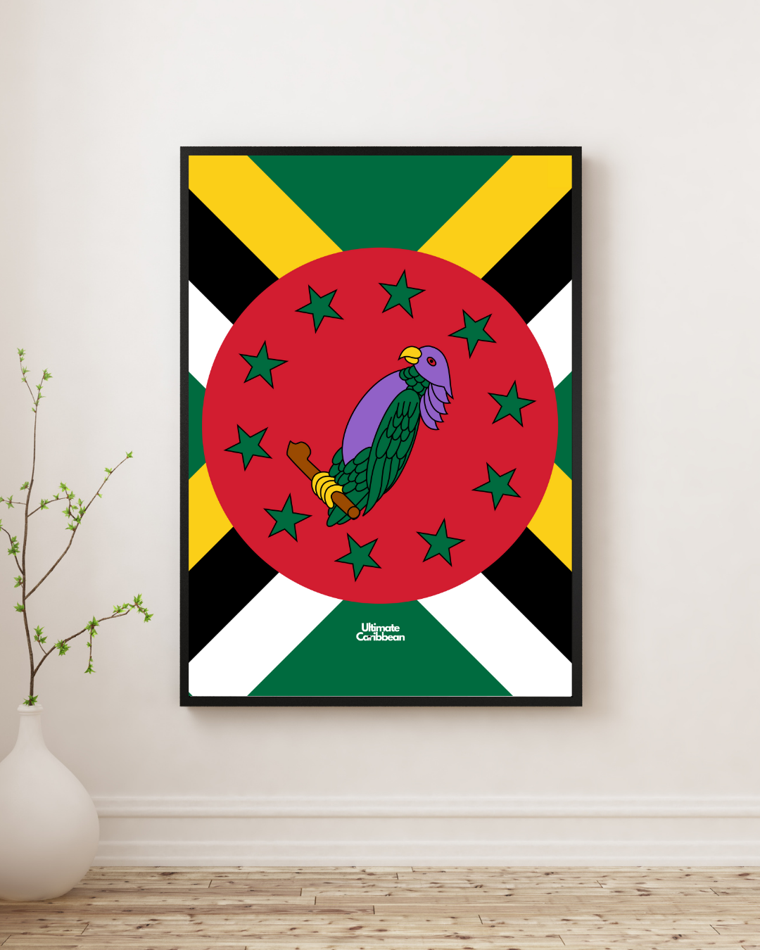 Dominica Flag Stylised Poster Print