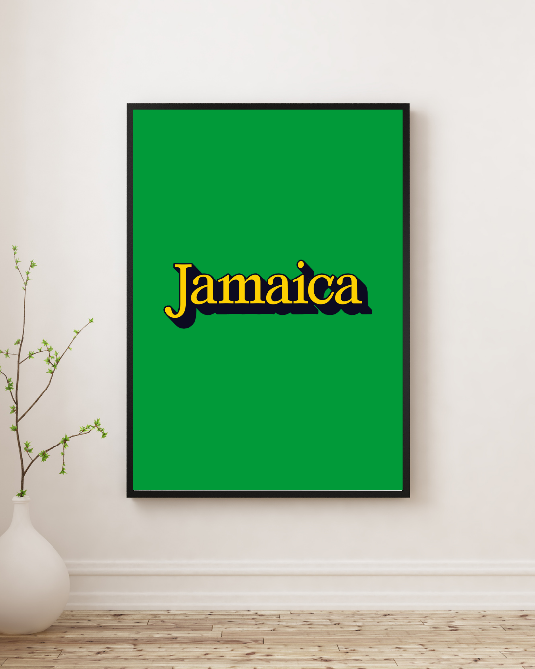 Jamaica Pop Text Poster in Green