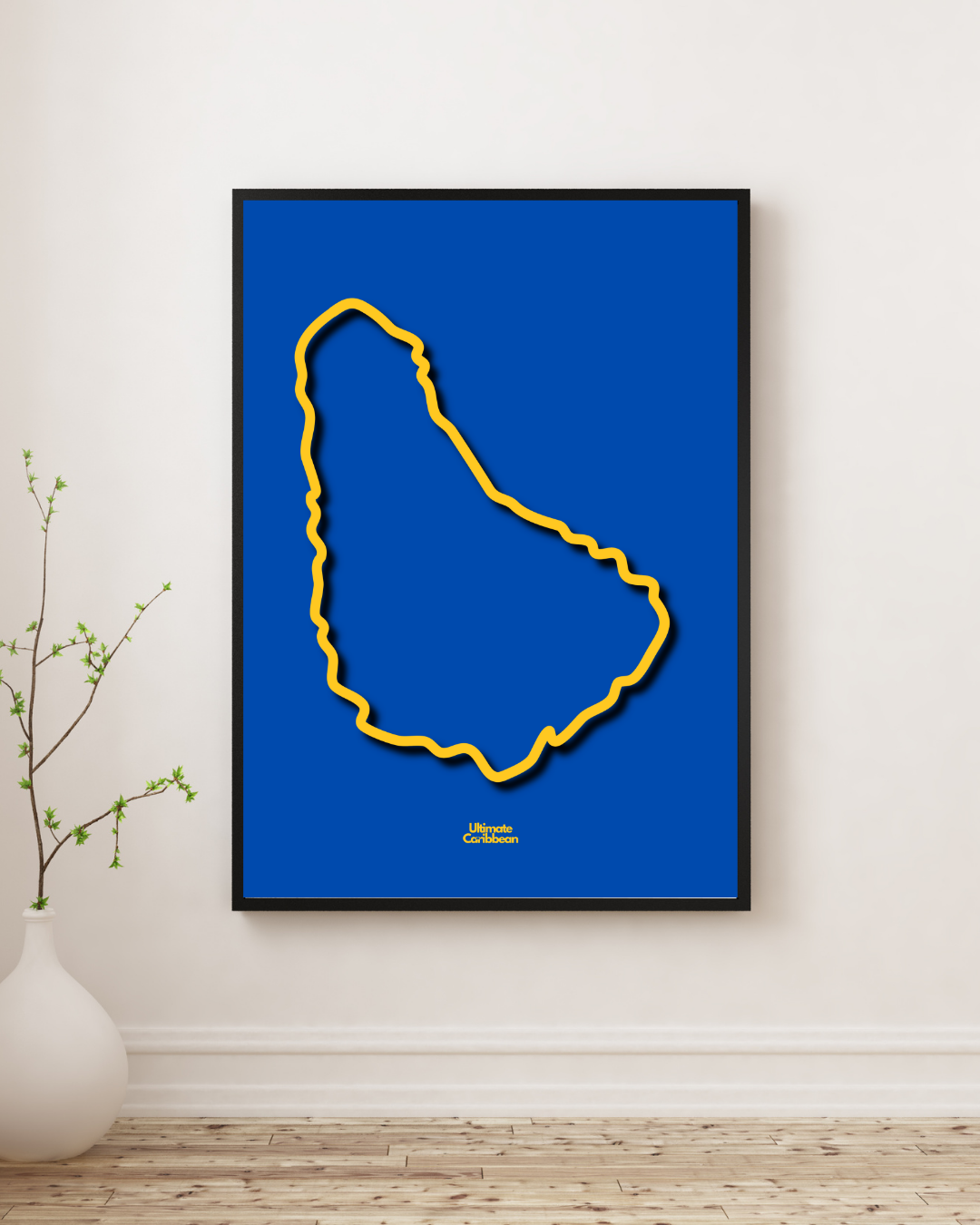 Barbados Island Silouette Poster Print