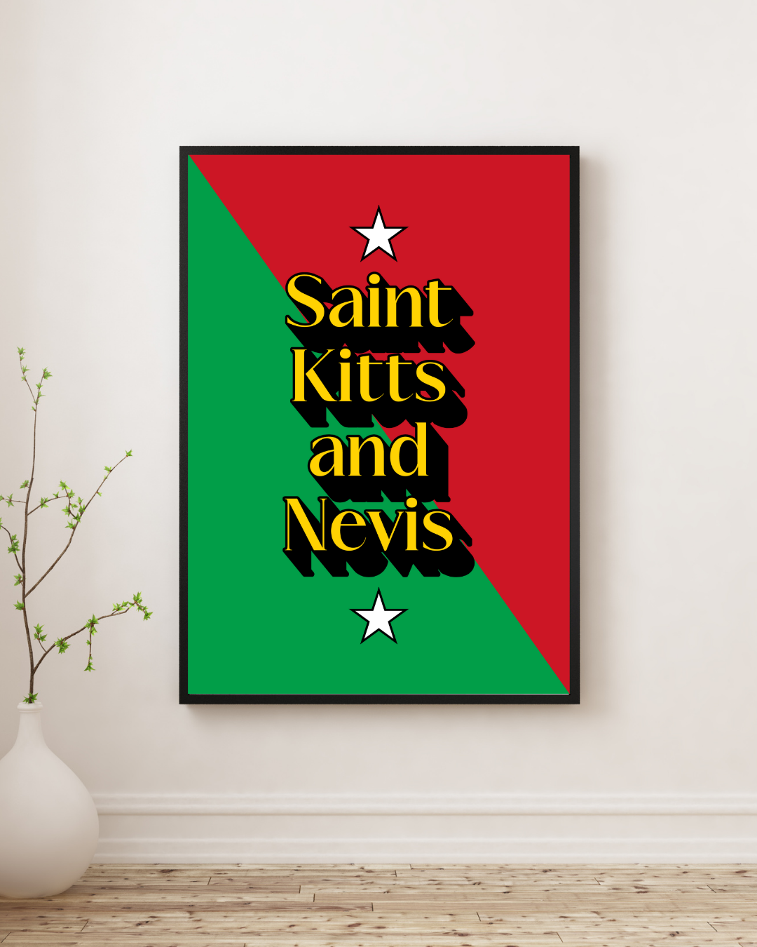Saint Kitts & Nevis Word Art Poster Print