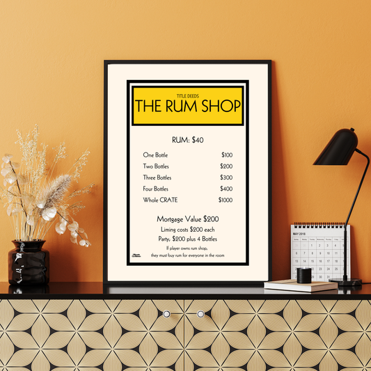 The Rum Shop Deeds Poster (Yellow)