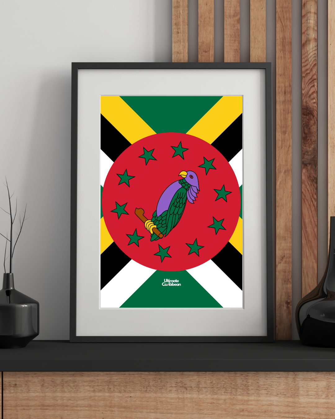Dominica Flag Stylised Poster Print
