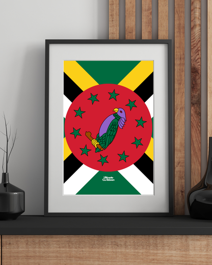 Dominica Flag Stylised Poster Print