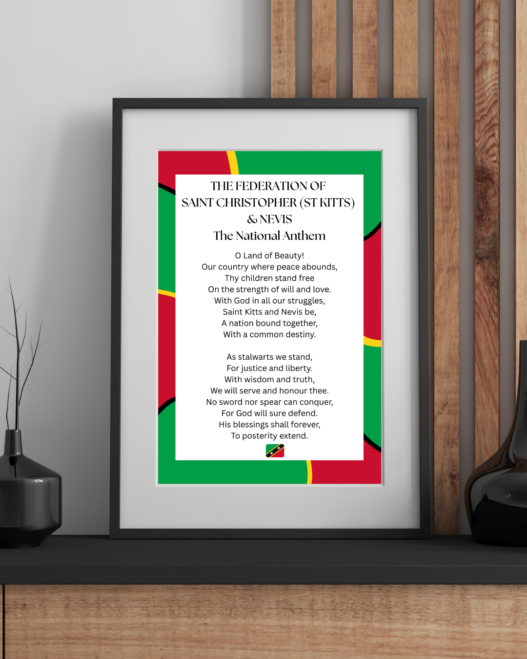 Saint Kitts & Nevis National Anthem Poster Print