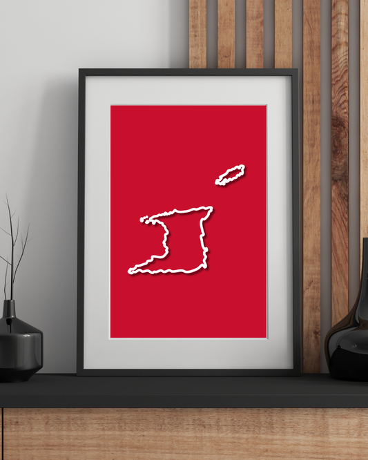 Trinidad & Tobago Island Silhouette Poster Print