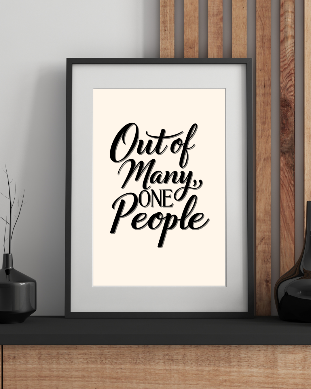 Out Of Many Scripted Poster Print