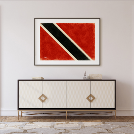 Trinidad and Tobago Watercolour Flag Poster Print