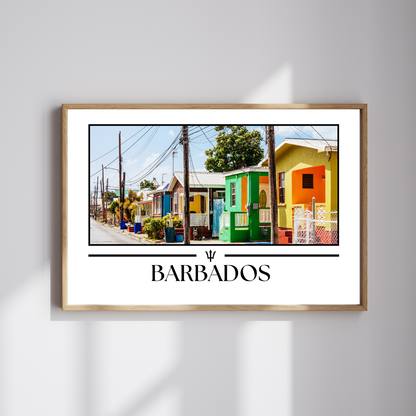 Colourful Barbados Homes Poster Print