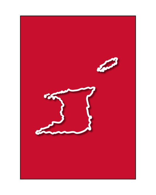 Trinidad & Tobago Island Silhouette Poster Print