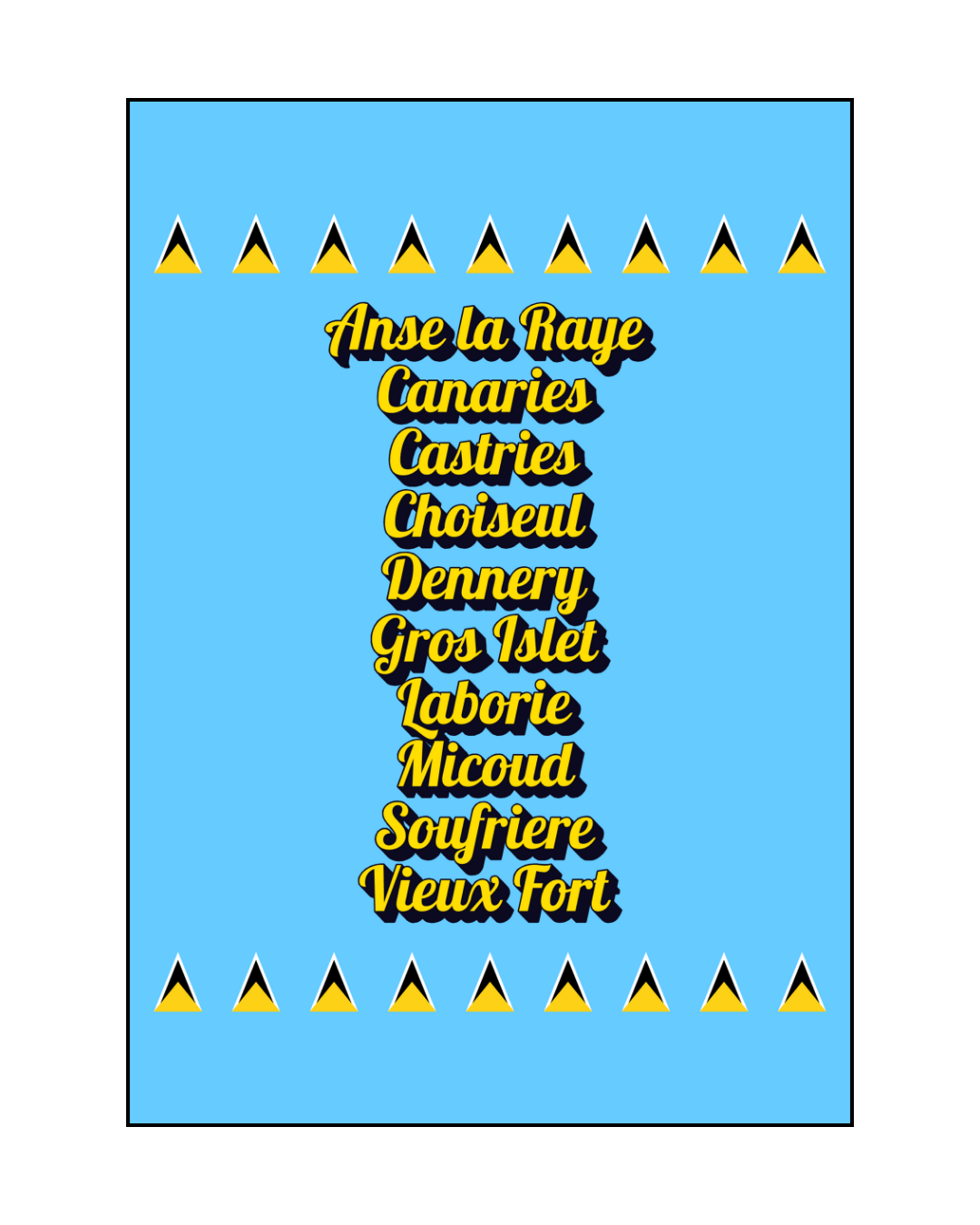 Parishes of St Lucia Poster Print