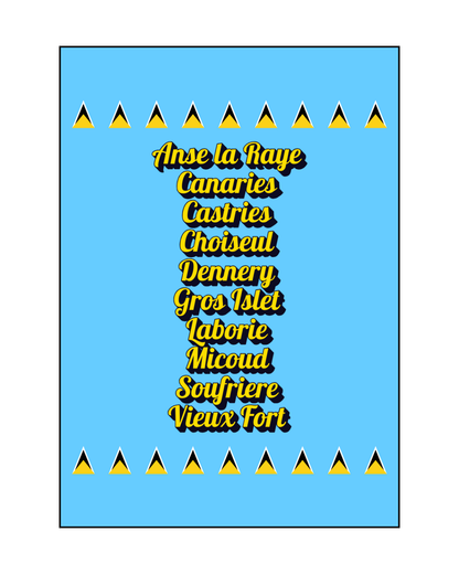 Parishes of St Lucia Poster Print